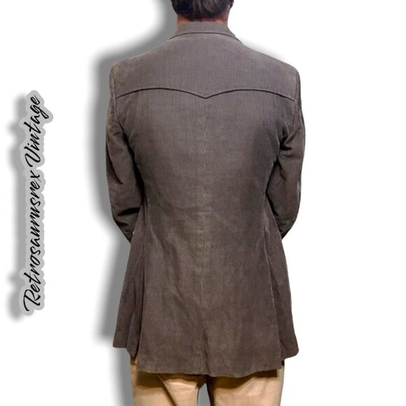 VINTAGE 1980's brown corduroy sports coat blazer campus ésprit, 40R medium - Picture 2 of 8